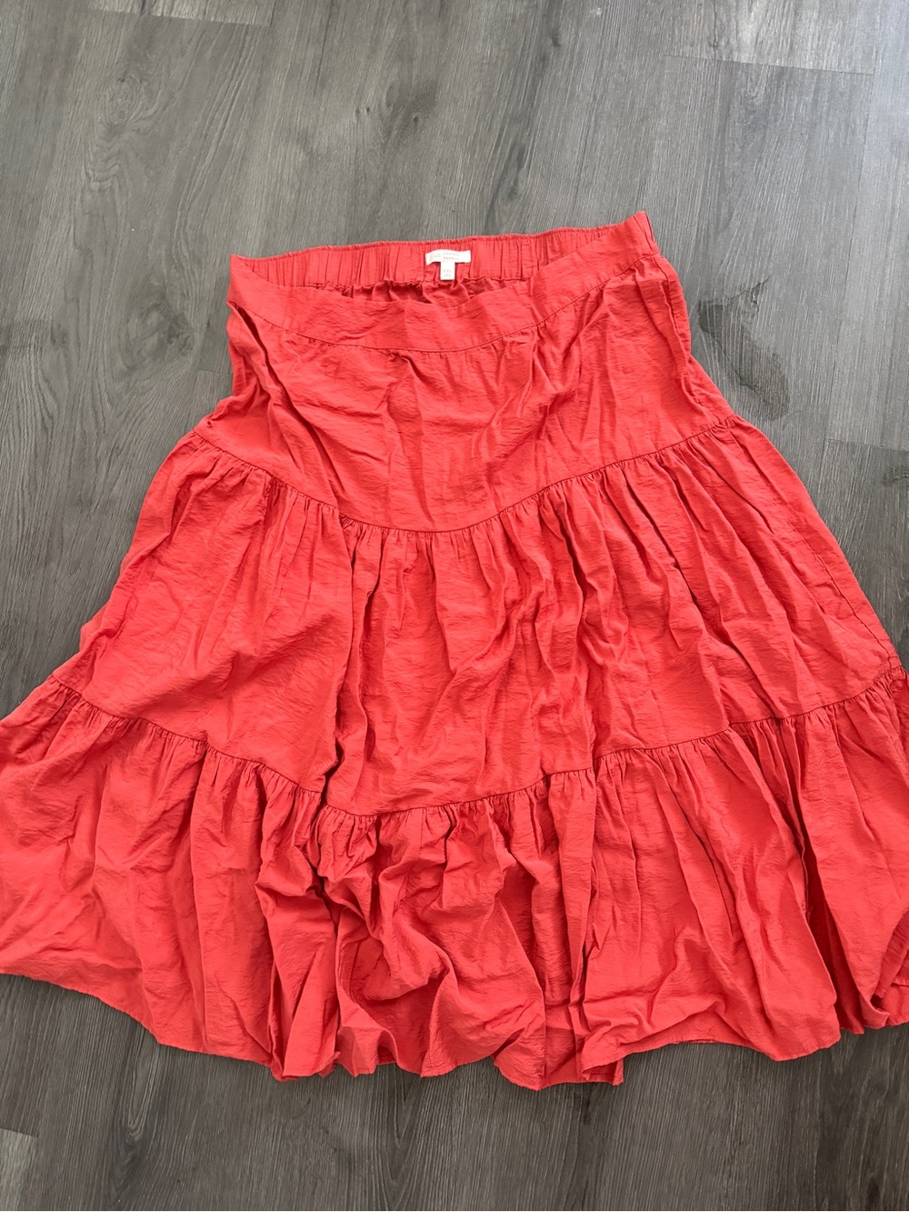 LC Lauren Conrad Coral/OrangeTiered A-Line Skirt